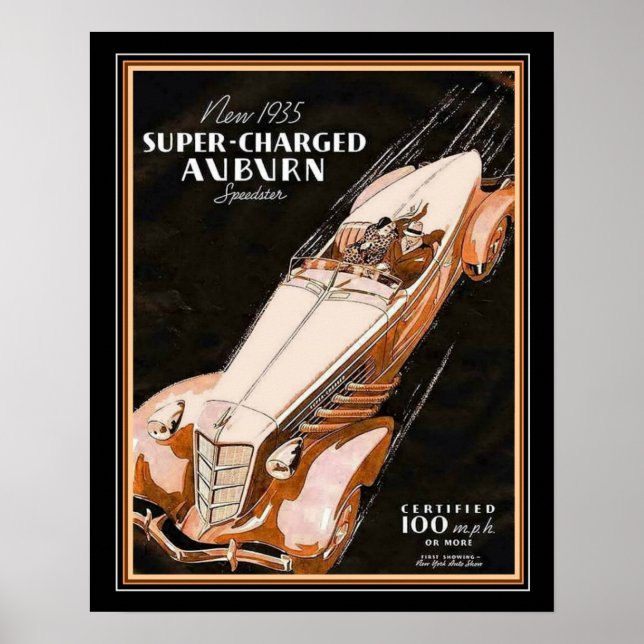 '35 Auburn Boat Tail Advertisement Poster (Front)