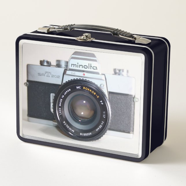 35 MM Minolta Camera Metal Lunch Box (Front)