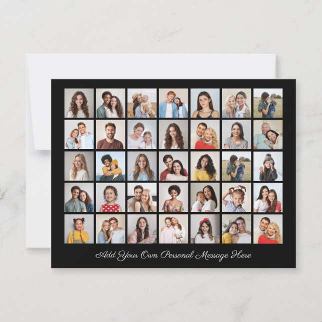 35 Photo Collage Add Your Own Greeting  Holiday Card (Front)