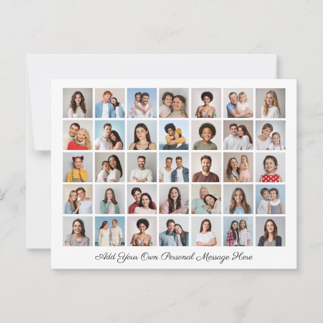 35 Photo Collage Add Your Own Greeting  Holiday Card (Front)