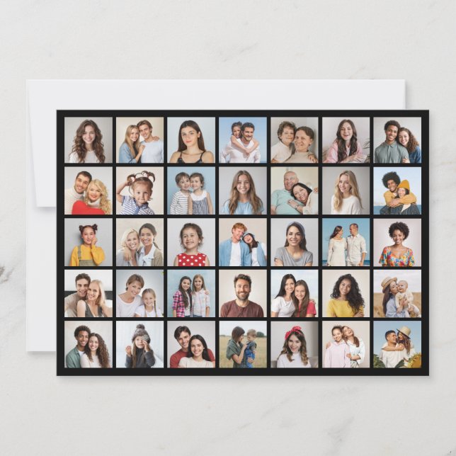 35 Photo Collage Editable Colour Greeting Card (Front)