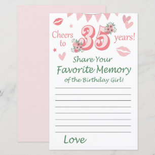 35 th birthday Favourite Memory of the Birthday Gi