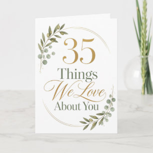 35 Things We Love About My Wife Card