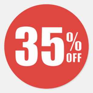 35% Thirty Five Percent OFF Discount Sale Sticker