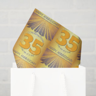 35 Year   Golden Ray 12 Step Anniversary Tissue Pa Paper