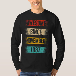 35 Year Old Awesome Since November 1987 35th Birth T-Shirt