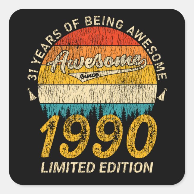 35 Year Old Bday 1990 Legend 35th Birthday Gift Square Sticker (Front)