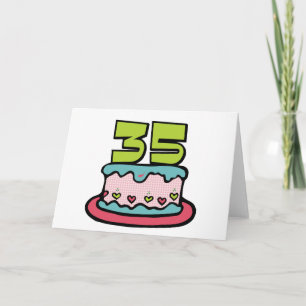 35 Year Old Birthday Cake Card