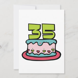 35 Year Old Birthday Cake Card