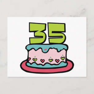 35 Year Old Birthday Cake Postcard