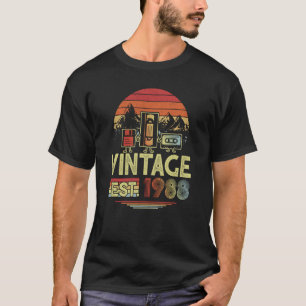 35 Year Old Made in 1988 Vintage 35th Birthday Ret T-Shirt