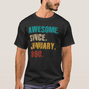 35 Year Old Vintage Awesome Since January 1990 35t T-Shirt