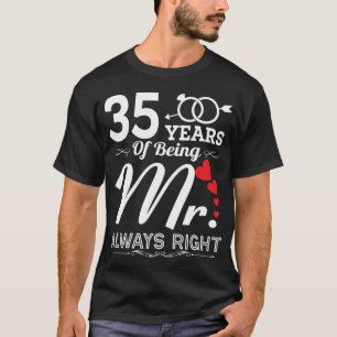 35 Years Of Being Mr. Husband 35th  Anniversary T-Shirt