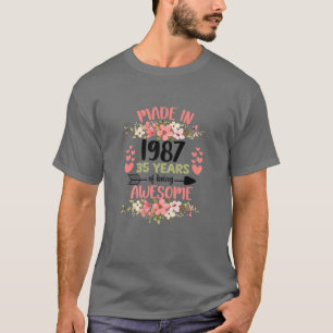 35 Years Old 35Th Birthday Born In 1987 Women Girl T-Shirt