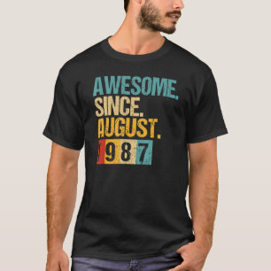 35 Years Old  Awesome Since August 1987th Birthday T-Shirt