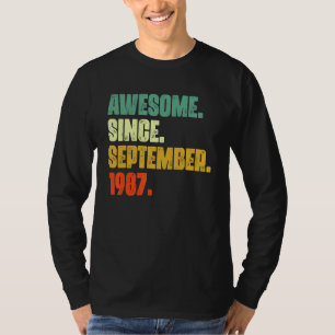 35 Years Old  Awesome Since September 1987 35th 2 T-Shirt