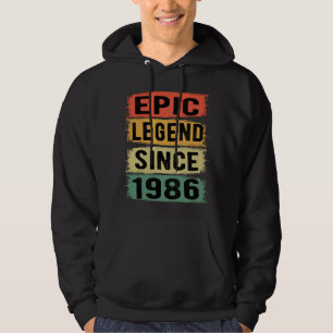 35 Years Old Bday 1986 Epic Legend 35th Birthday Hoodie