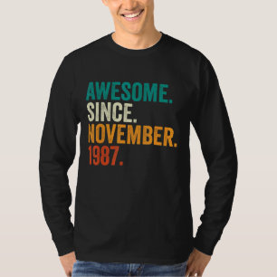 35 Years Old Gifts Awesome Since November 1987 35t T-Shirt