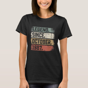 35 Years Old  Legend Since October 1987 35th Birth T-Shirt