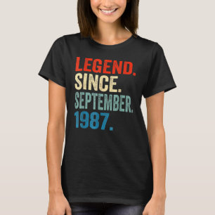 35 Years Old Legend Since September 1987 35th Bir T-Shirt
