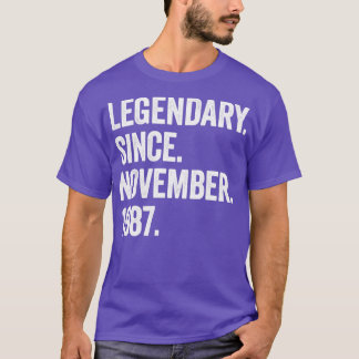 35 Years Old Legendary Since November 1987 35th Bi T-Shirt