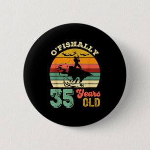 35 Years Old Thirty-five Grandpa Fish 35th Birthda 6 Cm Round Badge