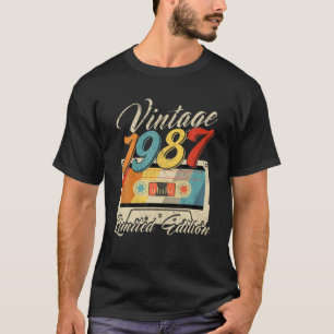 35 Years Old Vintage 1987 Cassette Tape Retro 35Th T-Shirt