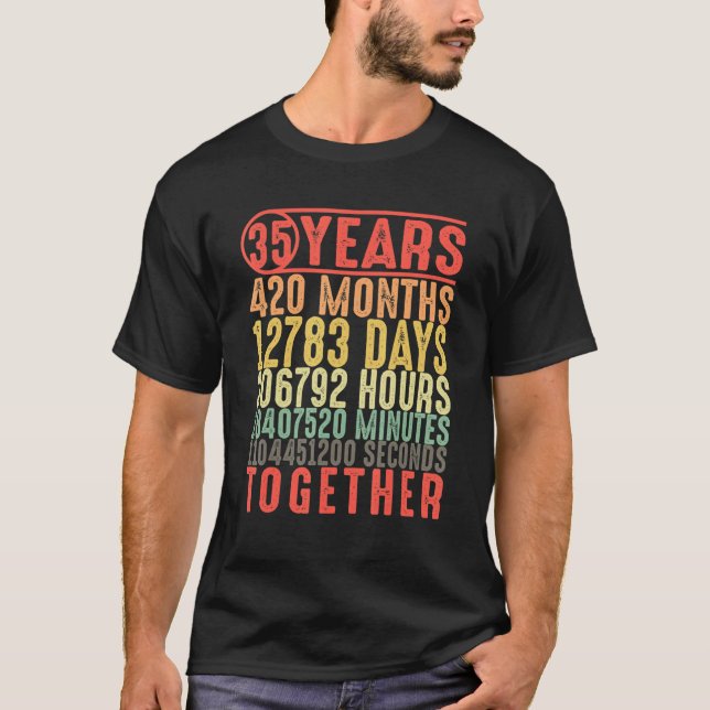 35 Years Together 35th Anniversary Married Couples T-Shirt (Front)