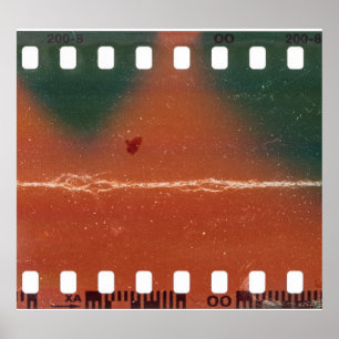 35mm filmstrip start, cool scratches. poster