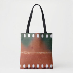 35mm filmstrip start, cool scratches. tote bag
