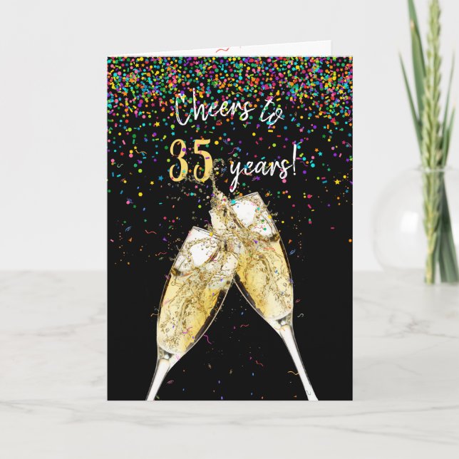 35th Anniversary Champagne Toast Card (Front)