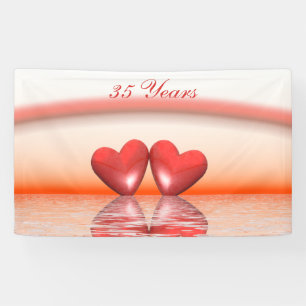 35th Anniversary Coral Hearts Banner