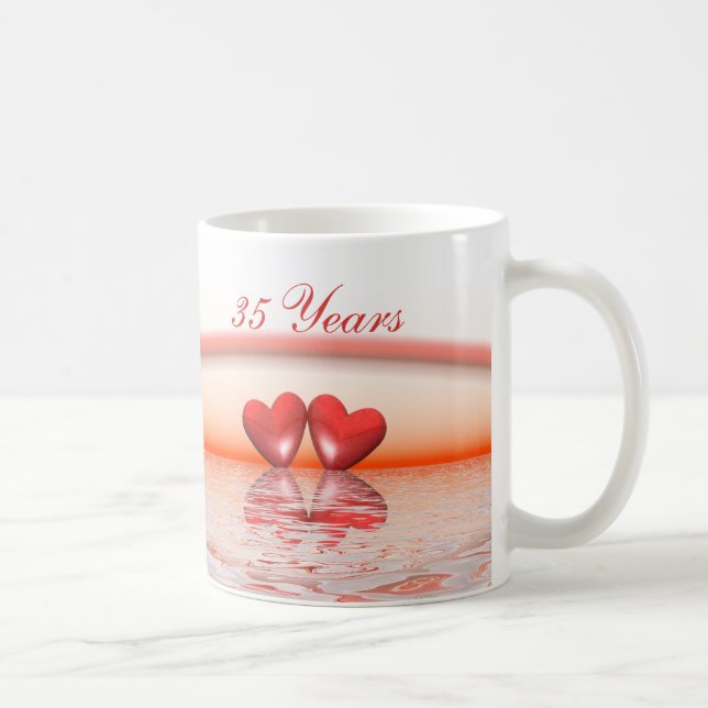 35th Anniversary Coral Hearts Coffee Mug (Right)