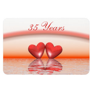 35th Anniversary Coral Hearts Magnet