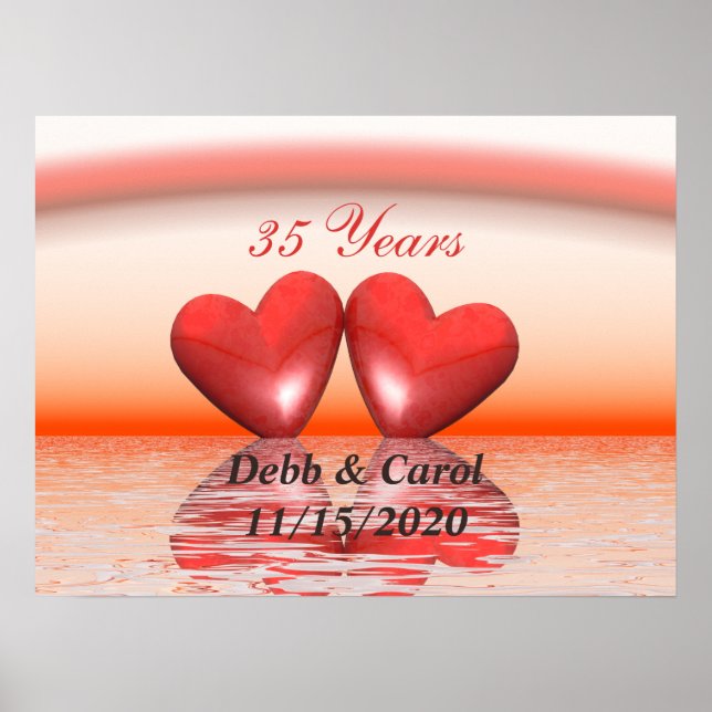 35th Anniversary Coral Hearts Poster (Front)