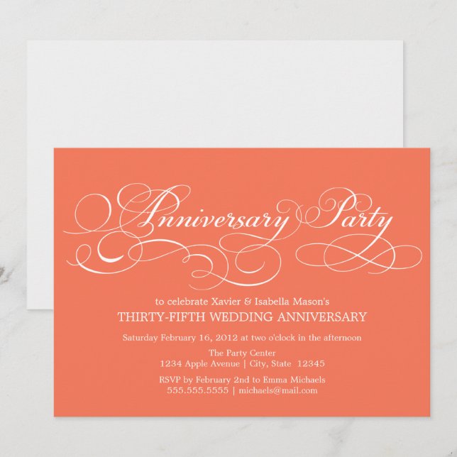 35th Anniversary | Coral Invitation (Front/Back)