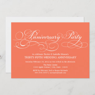 35th Anniversary   Coral Invitation
