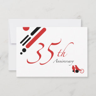 35th Anniversary (mod birds) Invitation