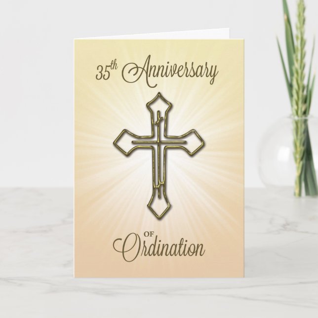 35th Anniversary of Ordination, Gold Cross Card (Front)