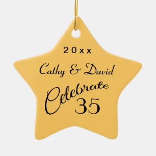 35th Anniversary Star Gift Ceramic Tree Decoration