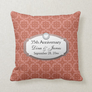 35th Anniversary Wedding Anniversary Coral Z22 Cushion