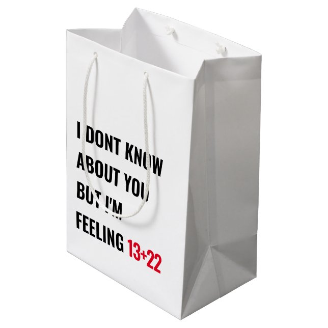35th Birthday 22 Inspired Party Gift Bag (Back Angled)