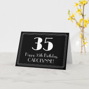 35th Birthday ~ Art Deco Inspired Look "35", Name Card