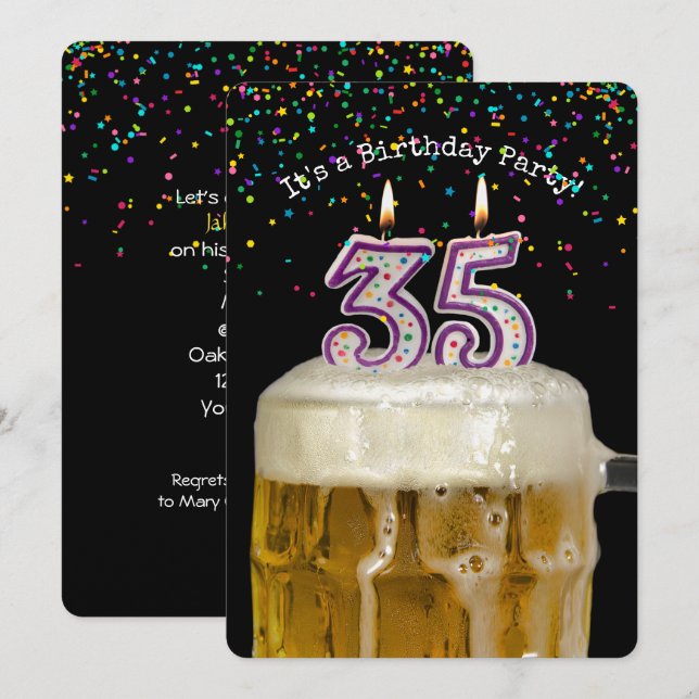 35th Birthday Beer Party Invitation (Front/Back)