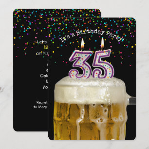 35th Birthday Beer Party Invitation