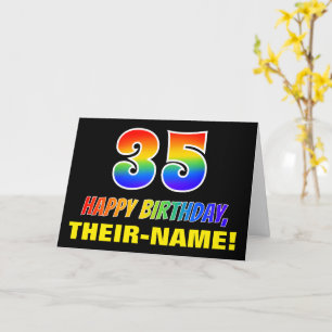 35th Birthday: Bold, Fun, Simple, Rainbow 35 Card