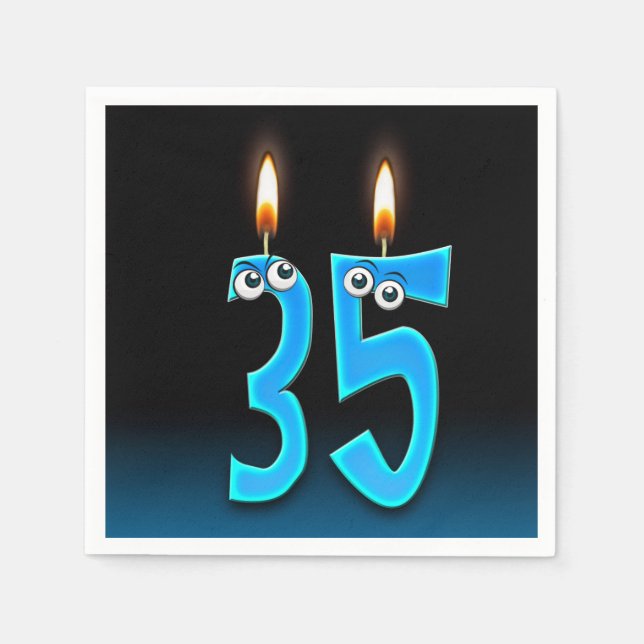 35th birthday candle with eyeballs napkin (Front)