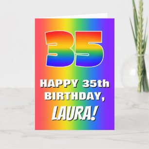 35th Birthday: Colorful, Fun Rainbow Pattern # 35 Card