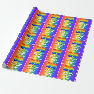 35th Birthday: Colourful, Fun Rainbow Pattern # 35 Wrapping Paper