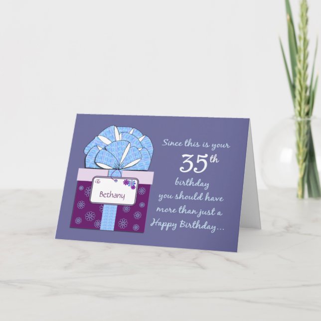 35th Birthday Customisable Card (Front)
